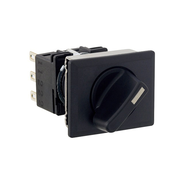 IDEC 18.2mm x 24.2mm Selector Switch; Rectangular; 2-Position; SPDT; Maintained; Black w/ White Insert