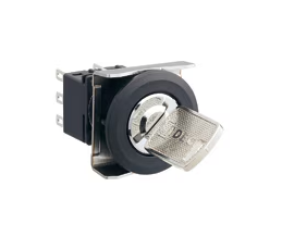 IDEC 22mm Key Selector Switch; Round; 2-Position; SPDT; Maintained; 5A (Thermal); Key Removal: Left/Right Position