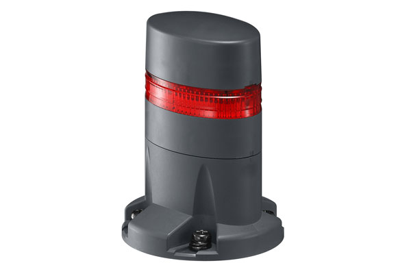 IDEC 40mm x 60mm Oval Tower Light; 4-Segment; Red (top)/Yellow/Green/Blue; Steady; 24VAC/DC; Lead Wire; Black Housing