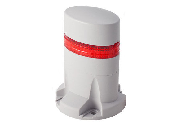 IDEC 40mm x 60mm Oval Tower Light; 1-Segment; Yellow; Steady; 24VAC/DC; Lead Wire; Light Gray Housing