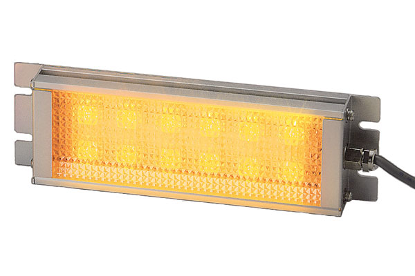 IDEC LED Machine Light; Rectangular; 152 x 55 x 22mm; Yellow Light; 24VDC; IP40; Potted Cable