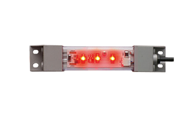 IDEC LED Machine Light; Rectangular; 134 x 27.5 x 16.mm; Red Light; 24VDC; IP65; Potted Cable