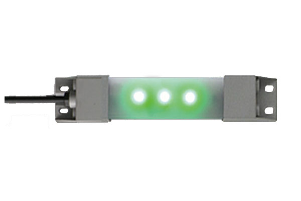 IDEC LED Machine Light; Rectangular; 134 x 27.5 x 16.mm; Green Light; 24VDC; IP65; Potted Cable