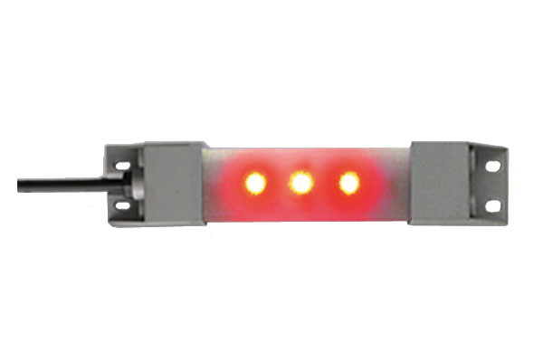 IDEC LED Machine Light; Rectangular; 134 x 27.5 x 16.mm; Red Light; 24VDC; IP65; Potted Cable