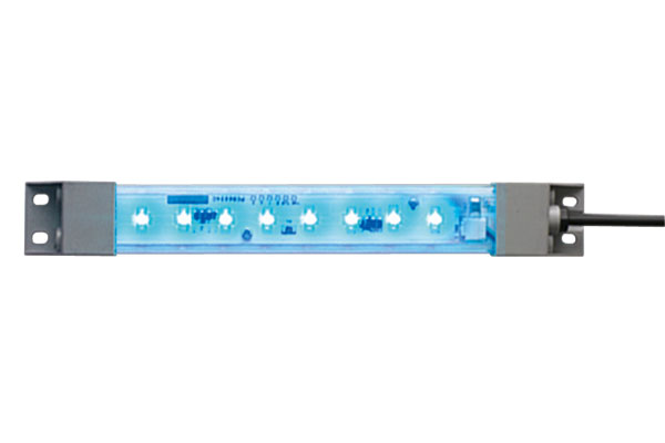 IDEC LED Machine Light; Rectangular; 210 x 27.5 x 16.mm; Blue Light; 24VDC; IP65; Potted Cable