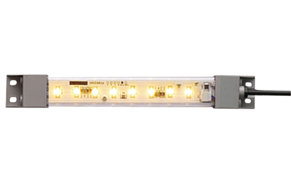 IDEC LED Machine Light; Rectangular; 210 x 27.5 x 16.mm; Warm White Light; 24VDC; IP65; Potted Cable