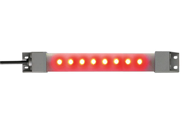 IDEC LED Machine Light; Rectangular; 210 x 27.5 x 16.mm; Red Light; 24VDC; IP65; Potted Cable