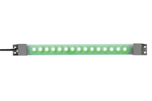 IDEC LED Machine Light; Rectangular; 330 x 27.5 x 16.mm; Green Light; 24VDC; IP65; Potted Cable