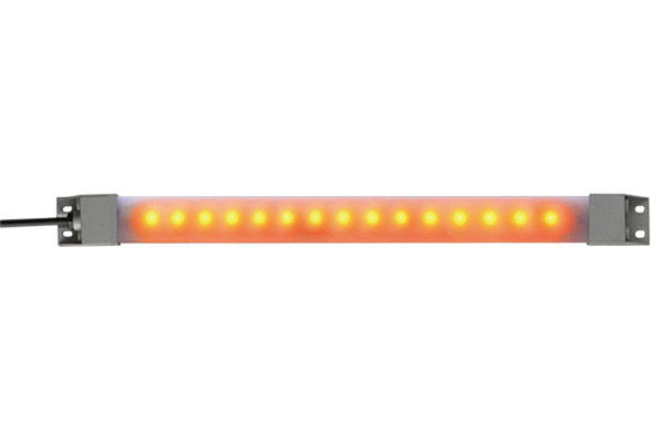 IDEC LED Machine Light; Rectangular; 330 x 27.5 x 16.mm; Yellow Light; 24VDC; IP65; Potted Cable