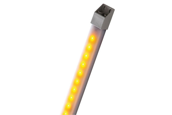 IDEC LED Machine Light; Rectangular; 580 x 27.5 x 16.mm; Yellow Light; 24VDC; IP65; Potted Cable