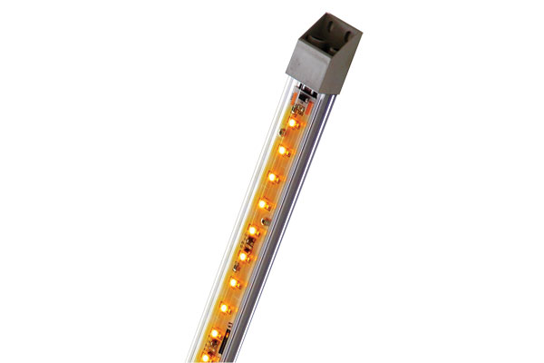 IDEC LED Machine Light; Rectangular; 830 x 27.5 x 16.mm; Yellow Light; 24VDC; IP65; Potted Cable