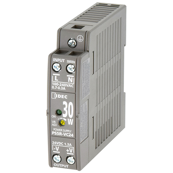 IDEC Switching Power Supply; 12VDC OUT; 0.6A; 85-264VAC/100-370VDC IN; Single Phase; DIN Rail Mount; Plastic - Slim