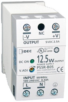 IDEC Switching Power Supply; 12VDC OUT; 1.2A; 85-264VAC / 105-370VDC IN; Single Phase; DIN Rail or Panel Mount; Plastic