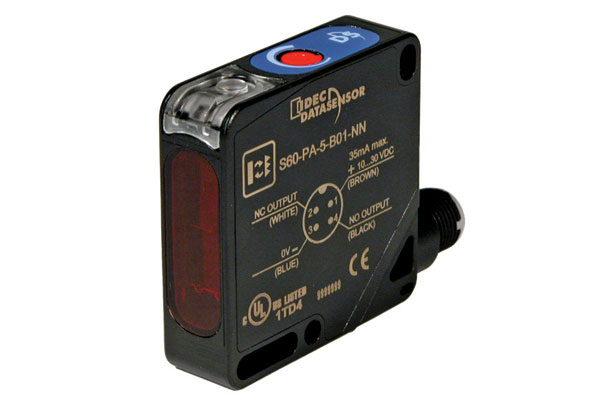 IDEC Photoelectric Sensor; Diffuse; Rectangular; 600mm Range; 10-30VDC; PNP; LO/DO Configurable; M12 QD