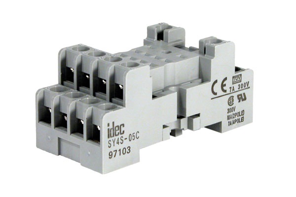 IDEC Socket; 14-Pin; Screw Terminal; for RY2KS;RY4S;RY42S;RU4S;GT5Y-4 Relays; DIN Rail or Panel Mount