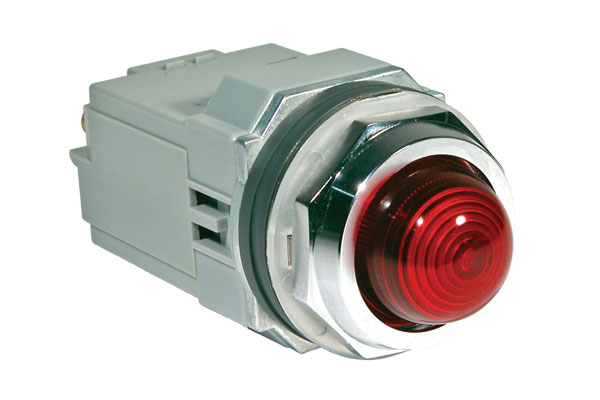 IDEC 30mm Pilot Light; Round; Dome; LED; 240VAC; Amber