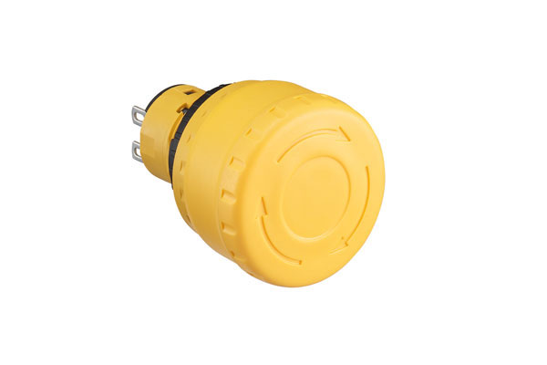 IDEC 16mm Non-Illuminated E-Stop; Yellow Mushroom - 29mm; Standard - Plastic; 1NC; Turn-to-Reset