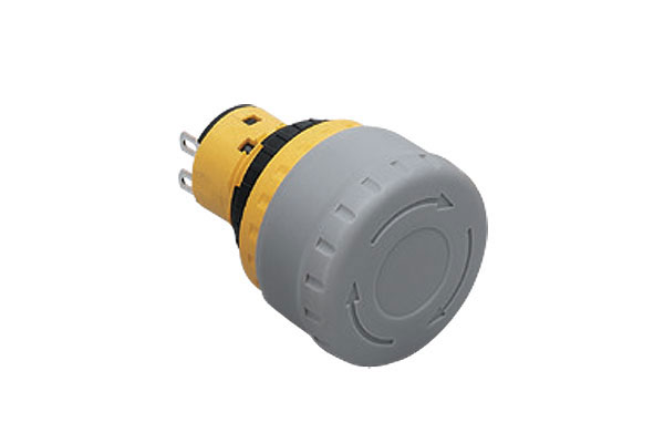 IDEC 16mm Non-Illuminated E-Stop; Gray Mushroom - 29mm; Standard - Plastic; 2NC; Turn-to-Reset