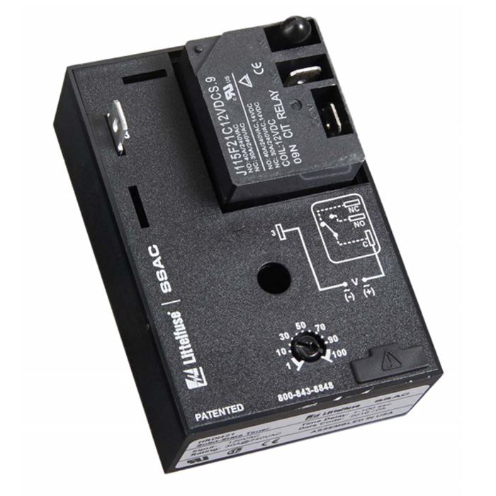 Littelfuse/SSAC Interval On Timer; 12VDC 7s Time Range; SPDT 30A; Power Trigger; Panel Mount; Single Function