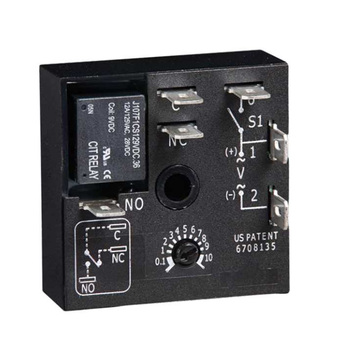 Littelfuse/SSAC Retriggerable One Shot Timer; 24VAC/DC 0.1s - 10s Time Range; SPDT 10A; Power Trigger; Panel Mount; Single Function; Onboard Adjustment