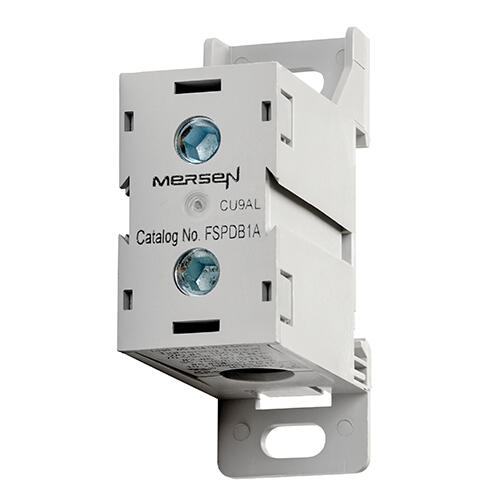 Mersen Finger-Safe Power Distribution Block; 175A; 600VAC; 1-Pole; Box Terminals; 1/1 Line/Load Terminal Openings; DIN Rail Mount
