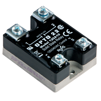 Opto22 Solid State Relay; 10A; 1-NO; 85-280VAC IN; 120VAC OUT; Panel Mount; Zero Crossing