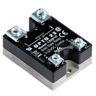 Opto22 Solid State Relay; 10A; 1-NO; 3-32VDC IN; 120VAC OUT; Panel Mount; Zero Crossing