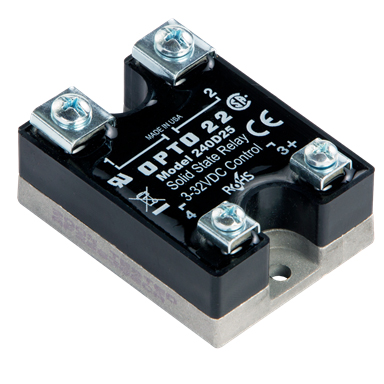 Opto22 Solid State Relay; 25A; 1-NO; 3-32VDC IN; 240VAC OUT; Panel Mount; Zero Crossing
