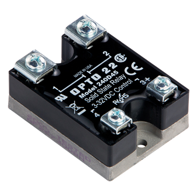 Opto22 Solid State Relay; 45A; 1-NO; 3-32VDC IN; 240VAC OUT; Panel Mount; Zero Crossing