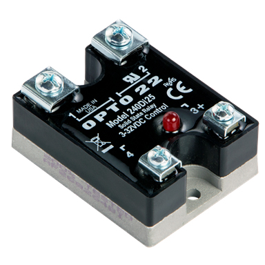 Opto22 Solid State Relay; 25A; 1-NO; 3-32VDC IN; 240VAC OUT; Panel Mount; Zero Crossing