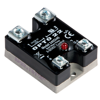 Opto22 Solid State Relay; 45A; 1-NO; 3-32VDC IN; 240VAC OUT; Panel Mount; Zero Crossing