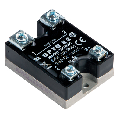 Opto22 Solid State Relay; 25A; 1-NO; 3-32VDC IN; 380VAC OUT; Panel Mount; Zero Crossing