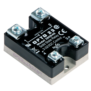Opto22 Solid State Relay; 45A; 1-NO; 3-32VDC IN; 380VAC OUT; Panel Mount; Zero Crossing