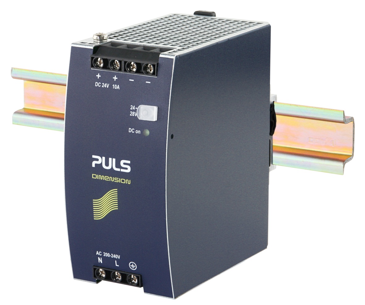 PULS Switching Power Supply; 24VDC OUT; 10A; 200-240VAC IN; Single Phase; DIN Rail Mount; Metal Frame