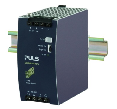 PULS Switching Power Supply; 24VDC OUT; 10A; 380-480VAC IN; 3-Phase; DIN Rail Mount; Metal Frame