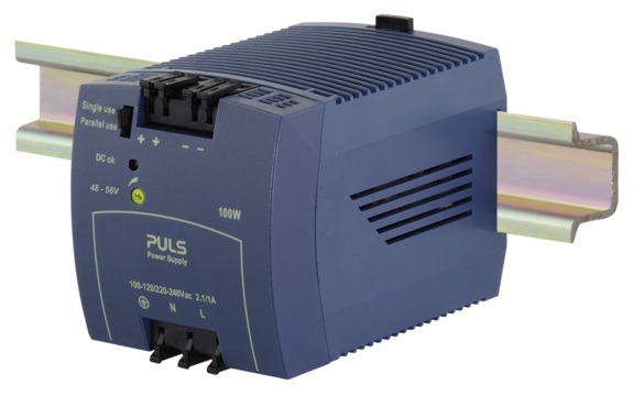 PULS Switching Power Supply; 48VDC OUT; 2.1A; 100-120VAC / 220-240VAC / 290VDC IN; Single Phase; DIN Rail Mount; Plastic - Slim