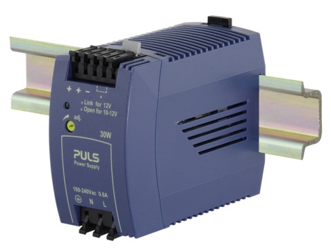 PULS Switching Power Supply; 12VDC OUT; 3A; 100-240VAC / 110-300VDC IN; Single Phase; DIN Rail Mount; Plastic - Slim