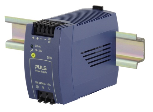 PULS Switching Power Supply; 24VDC OUT; 2.1A; 100-240VAC / 110-300VDC IN; Single Phase; DIN Rail Mount; Plastic - Slim