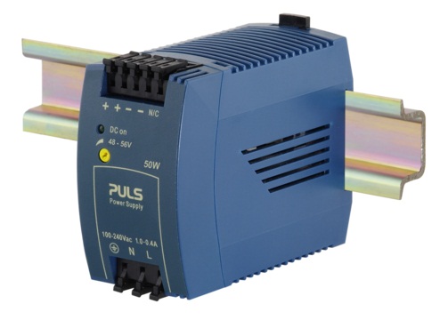 PULS Switching Power Supply; 48VDC OUT; 1.05A; 100-240VAC / 110-300VDC IN; Single Phase; DIN Rail Mount; Plastic - Slim
