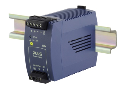 PULS Switching Power Supply; 24VDC OUT; 2.1A; 100-240VAC / 110-300VDC IN; Single Phase; DIN Rail Mount; Plastic - Slim