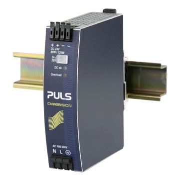PULS Switching Power Supply; 24VDC OUT; 3.4A; 100-240VAC / 110-300VDC IN; Single Phase; DIN Rail Mount; Metal Frame