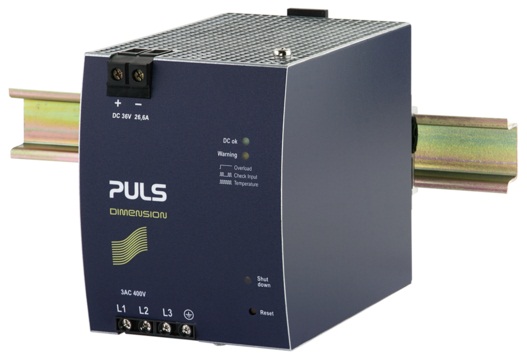 PULS Switching Power Supply; 36VDC OUT; 26.6A; 400VAC IN; 3-Phase; DIN Rail Mount; Metal Frame