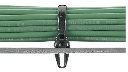 Panduit Dome-Top Wrap Marker - Metal Barb Cable Tie; Black; Nylon 6.6 - Weather Resistant; Standard; 8" Length; 2" Bundle Diameter; 500 ct.