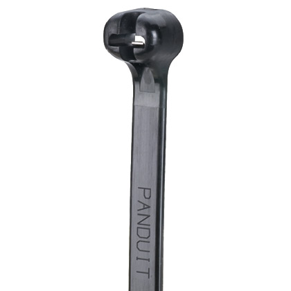 Panduit Dome-Top Metal Barb Cable Tie; Black; Nylon 6.6 - Weather Resistant; Intermediate; 6.1" Length; 1.5" Bundle Diameter; 100 ct.