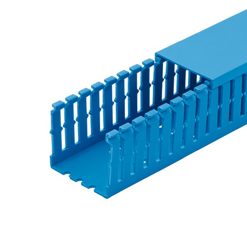 Panduit Narrow Slot Duct; 2.25" Width; 2.12" Height; Intrinsic Blue; 6 ft. Length; w/out Cover