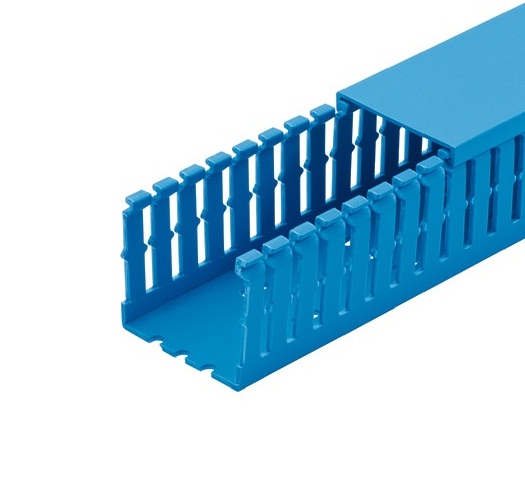 Panduit Narrow Slot Duct; 1.75" Width; 2.12" Height; Intrinsic Blue; 6 ft. Length; w/out Cover