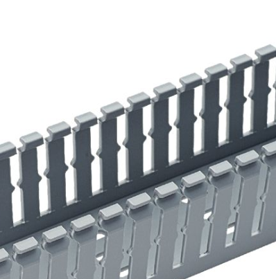 Panduit Narrow Slot Duct; 1.26" Width; 3.12" Height; Light Gray; 9.00" Length; w/out Cover