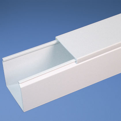 Panduit Solid Wall Duct; 3.25" Width; 2.12" Height; White; 6 ft. Length; w/out Cover