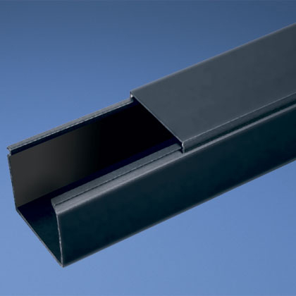 Panduit Solid Wall Duct; 2.25" Width; 2.12" Height; Black; 6 ft. Length; w/out Cover