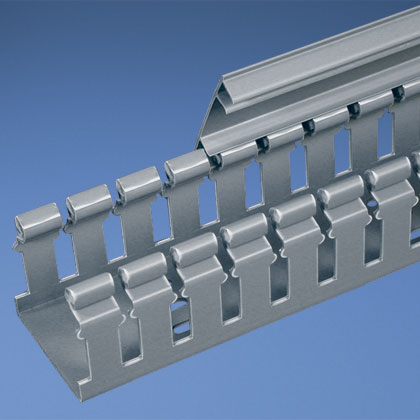 Panduit Wide Slot Duct; 1.75" Width; 1.98" Height; Light Gray; 6 ft. Length; w/ Cover